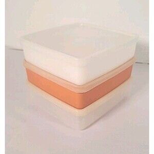 Lot Of 3 Vintage Tupperware Sandwich Keepers Containers White/ Orange